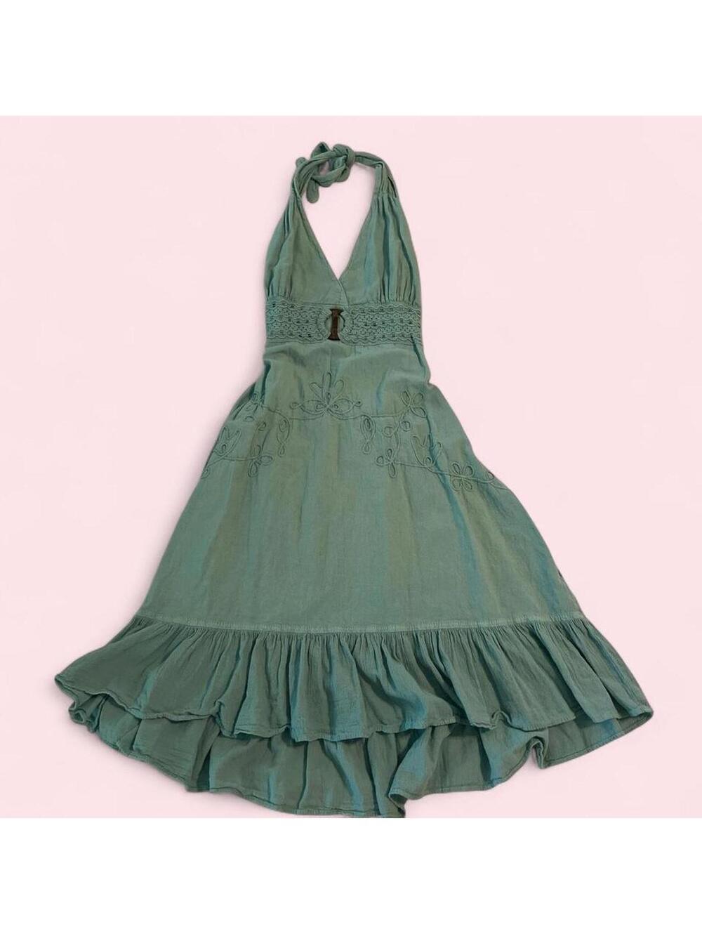 American Vintage Women's Blue and Green Dress